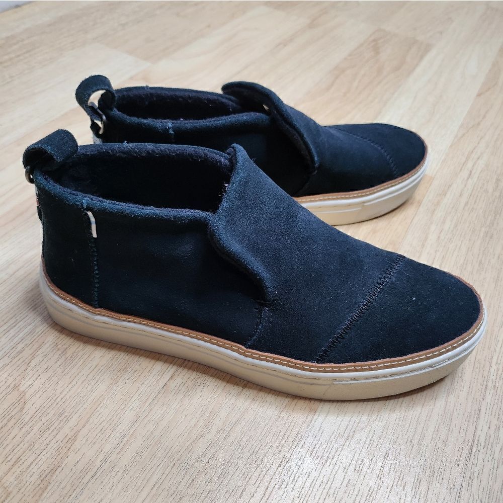 Tom's black Paxton platform slip on shoes